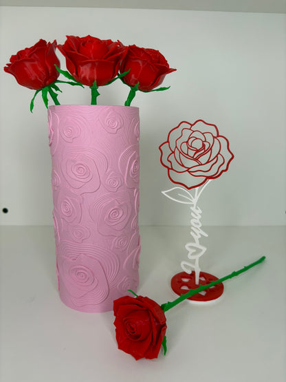 Decoratieve 3D-Geprinte Roos – Met of Zonder Steel