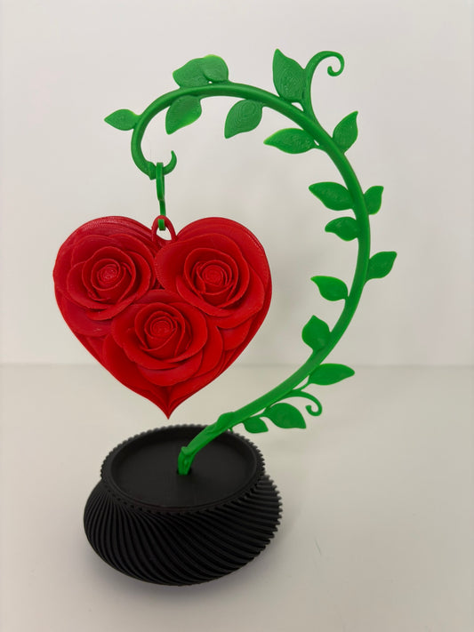 Decoratief Hart met Rozen – 3D-Geprint Liefdesobject