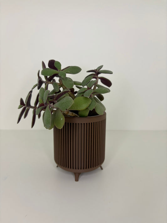 Minimalistische Plantenpot – Ribbel Design met Pootjes